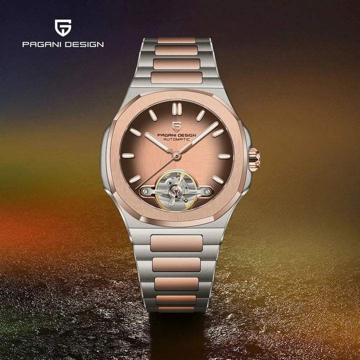 PAGANI DESIGN 2025 Rose Gold Men's Tourbillon Watch – Luxury Mechanical Automatic Timepiece with Sapphire Crystal by Luxe Ahmar – Available at LUXE AHMAR