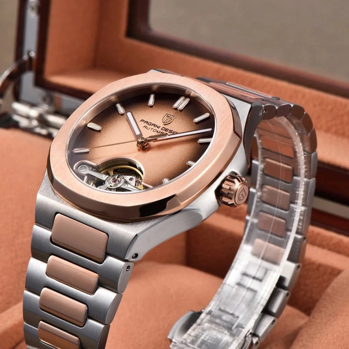 PAGANI DESIGN 2025 Rose Gold Men's Tourbillon Watch – Luxury Mechanical Automatic Timepiece with Sapphire Crystal by Luxe Ahmar – Available at LUXE AHMAR