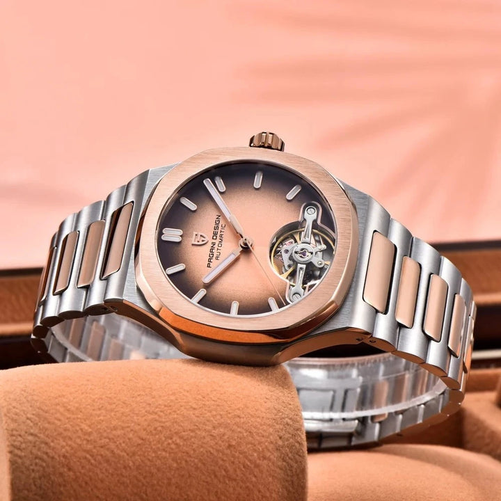 PAGANI DESIGN 2025 Rose Gold Men's Tourbillon Watch – Luxury Mechanical Automatic Timepiece with Sapphire Crystal by Luxe Ahmar – Available at LUXE AHMAR