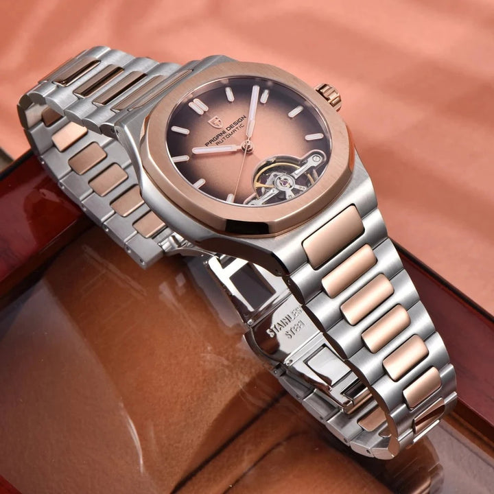 PAGANI DESIGN 2025 Rose Gold Men's Tourbillon Watch – Luxury Mechanical Automatic Timepiece with Sapphire Crystal by Luxe Ahmar – Available at LUXE AHMAR