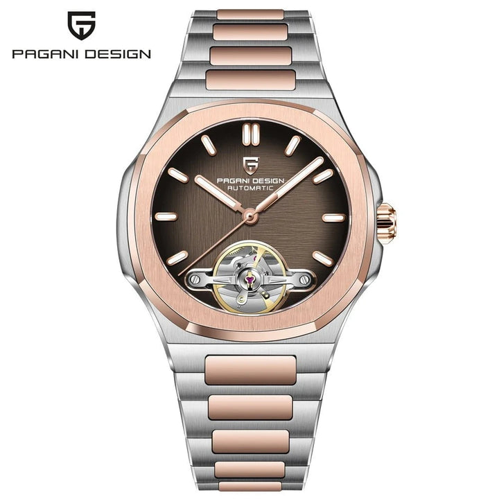 PAGANI DESIGN 2025 Rose Gold Men's Tourbillon Watch – Luxury Mechanical Automatic Timepiece with Sapphire Crystal by Luxe Ahmar – Available at LUXE AHMAR