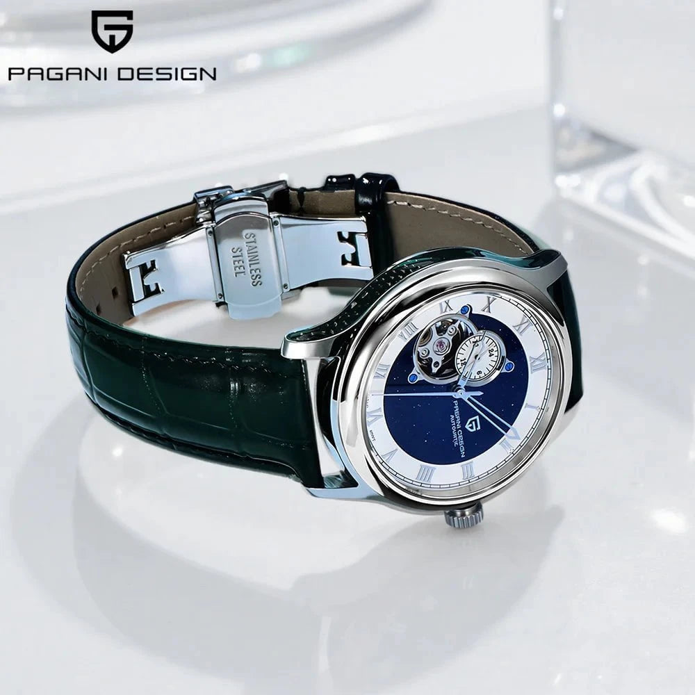 PAGANI DESIGN PD - YS015 Men's Automatic Skeleton Watch – Waterproof Mechanical Timepiece with Sapphire Crystal & Multi - Time Zone Display by Luxe Ahmar – Available at LUXE AHMAR