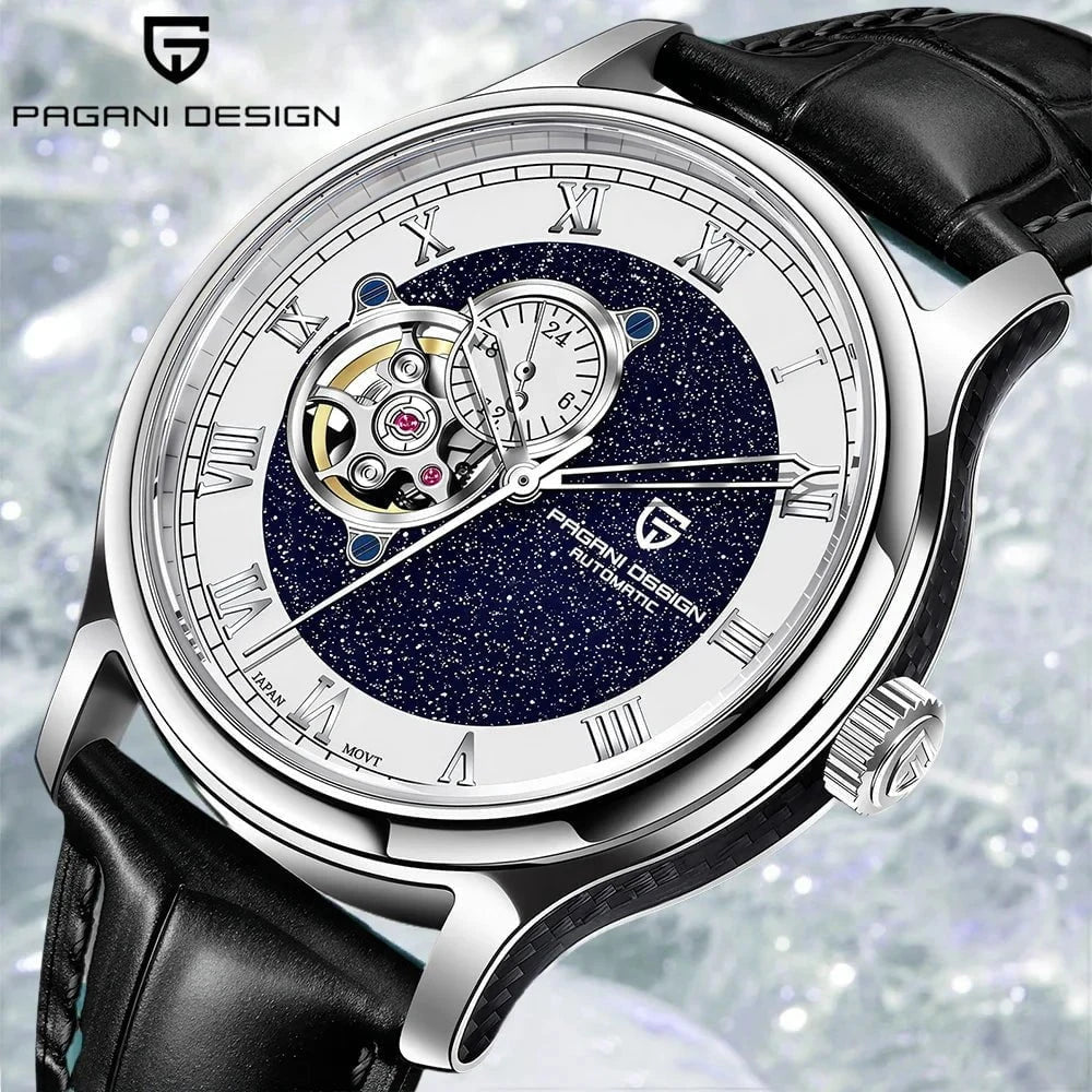 PAGANI DESIGN PD - YS015 Men's Automatic Skeleton Watch – Waterproof Mechanical Timepiece with Sapphire Crystal & Multi - Time Zone Display by Luxe Ahmar – Available at LUXE AHMAR