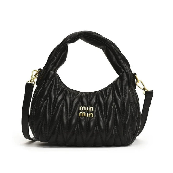 Pleated Cloud Women’s PU Leather Shoulder Bag - Stylish Crossbody with Removable Strap for Shopping & Daily Use by Luxe Ahmar – Available at LUXE AHMAR