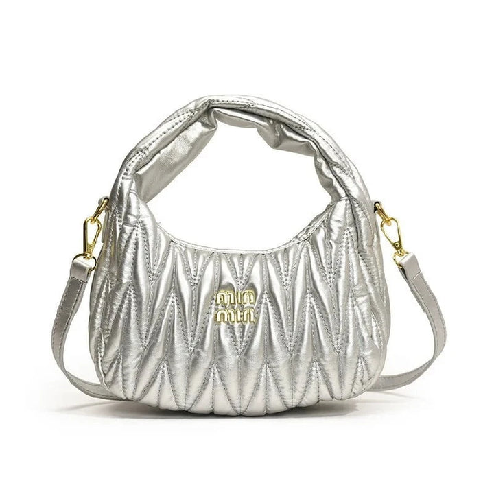 Pleated Cloud Women’s PU Leather Shoulder Bag - Stylish Crossbody with Removable Strap for Shopping & Daily Use by Luxe Ahmar – Available at LUXE AHMAR