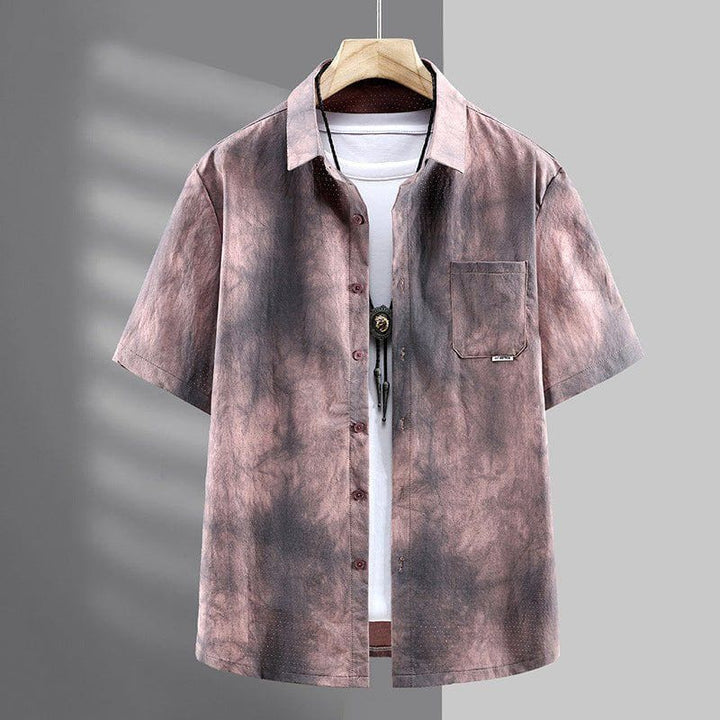 Plus - Size Men's Ice Silk Two - Piece Set – Short Sleeve Shirt & Shorts by LUXE AHMAR – Available at LUXE AHMAR