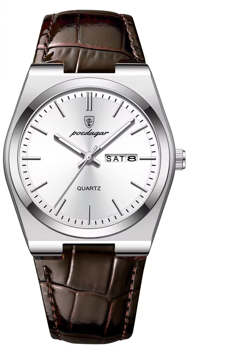 POEDAGAR Men's Luxury Waterproof Quartz Watch – Luminous, Leather Strap by Luxe Ahmar – Available at LUXE AHMAR