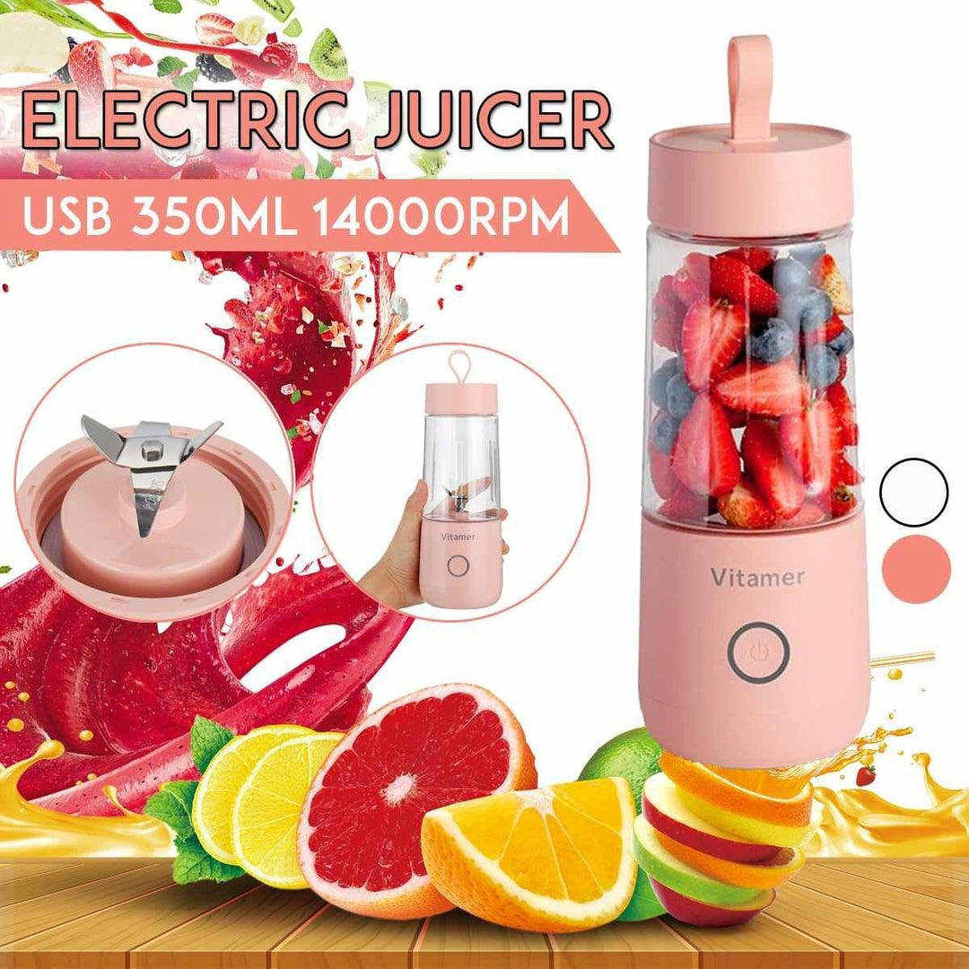 Portable USB Blender – 350ml Rechargeable Smoothie & Juice Maker | Electric Mini Juicer Cup with Stainless Steel Blades by LUXE AHMAR – Available at LUXE AHMAR