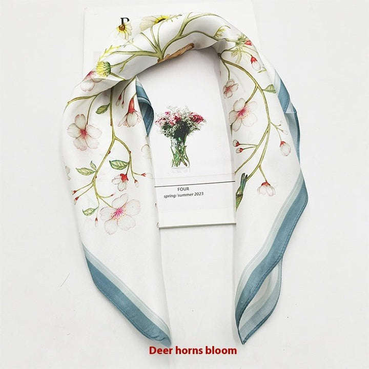 Premium Printed Silk Square Scarf – 50x50cm Elegant Fashion Accessory by LUXE AHMAR – Available at LUXE AHMAR