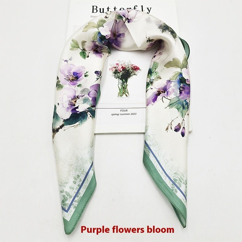 Premium Printed Silk Square Scarf – 50x50cm Elegant Fashion Accessory by LUXE AHMAR – Available at LUXE AHMAR