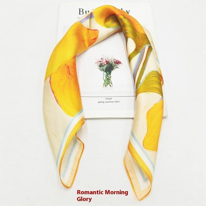 Premium Printed Silk Square Scarf – 50x50cm Elegant Fashion Accessory by LUXE AHMAR – Available at LUXE AHMAR