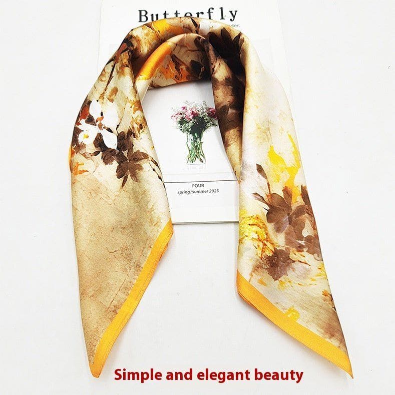 Premium Printed Silk Square Scarf – 50x50cm Elegant Fashion Accessory by LUXE AHMAR – Available at LUXE AHMAR