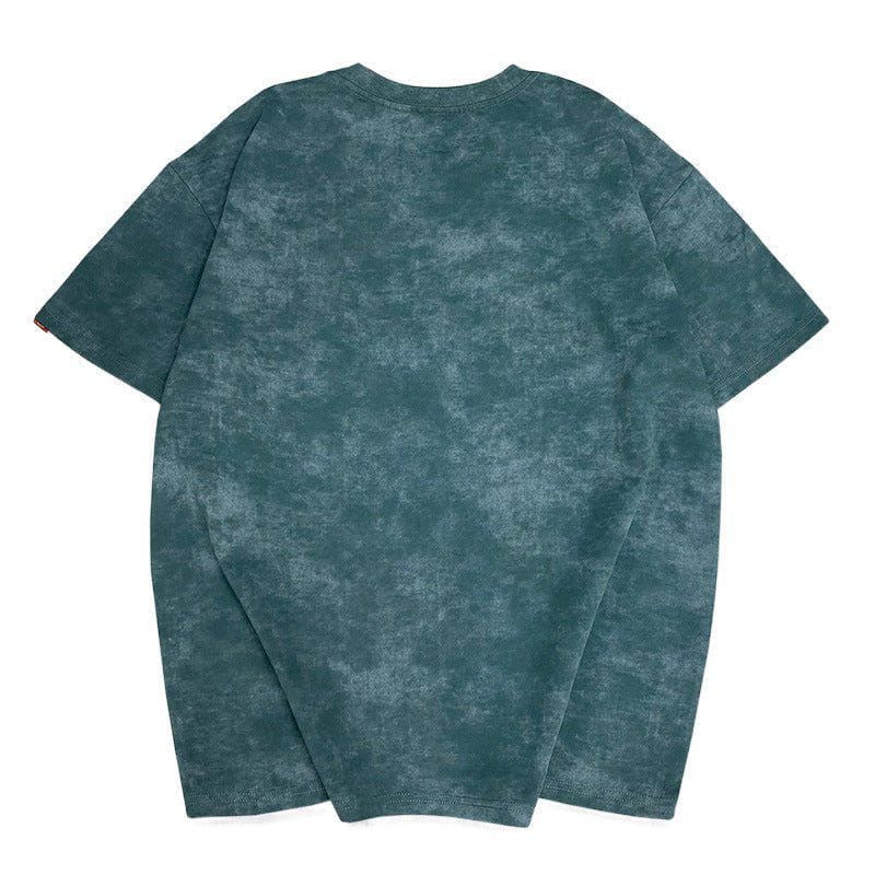 Premium Washed Cotton Embroidered Crew Neck T-Shirt – Men's Loose Fit by LUXE AHMAR – Available at LUXE AHMAR