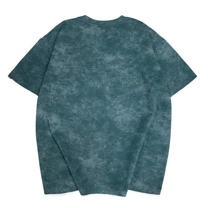 Premium Washed Cotton Embroidered Crew Neck T-Shirt – Men's Loose Fit by LUXE AHMAR – Available at LUXE AHMAR