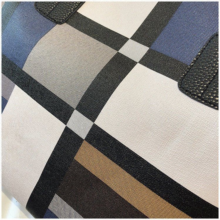 PU Shoulder Fashion Plaid Large Capacity Shopping Bag by LUXE AHMAR – Available at LUXE AHMAR