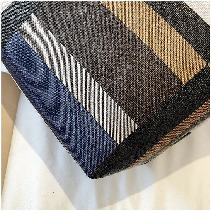 PU Shoulder Fashion Plaid Large Capacity Shopping Bag by LUXE AHMAR – Available at LUXE AHMAR