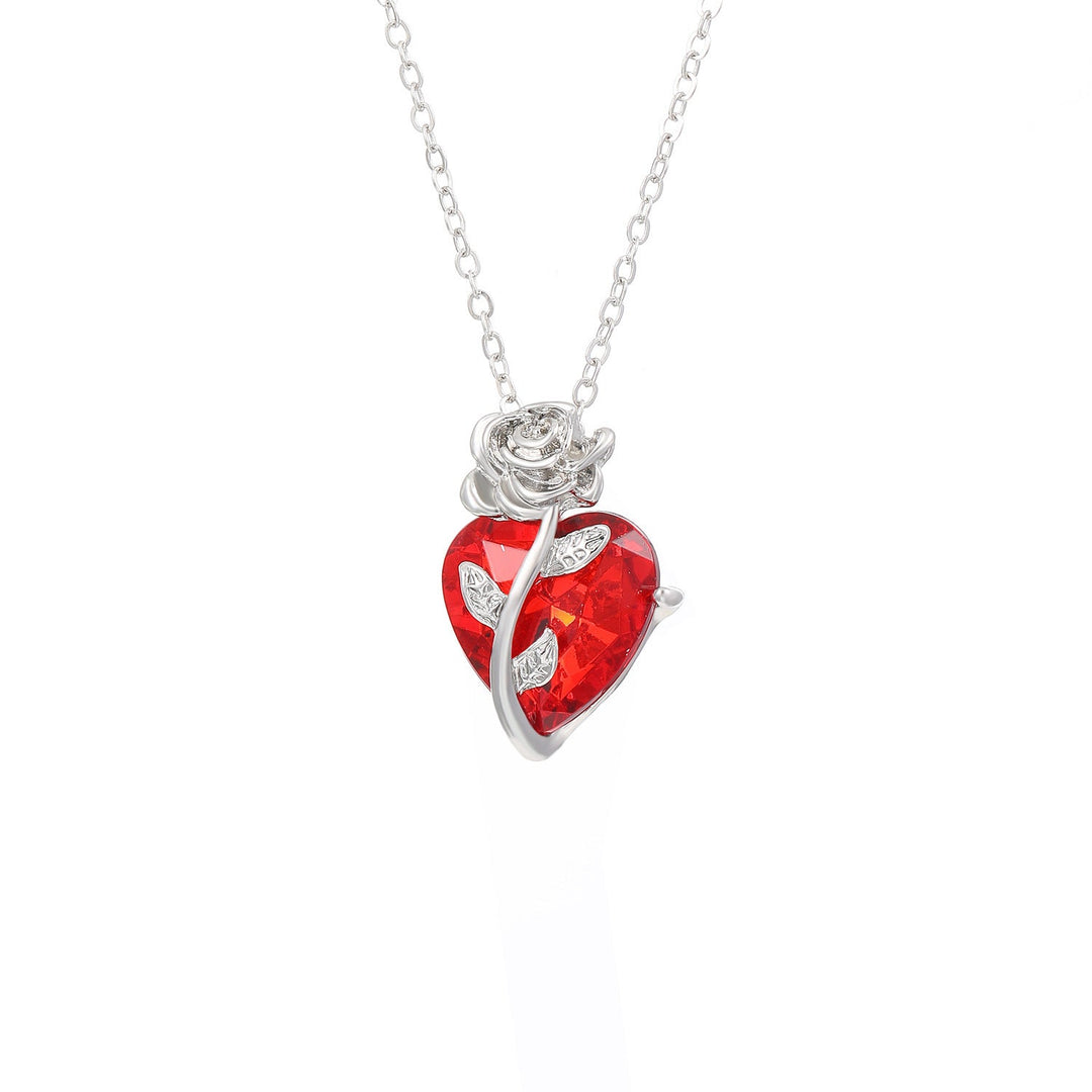 Punk Rose Love Necklace Fashion Personality Heart - shaped Clavicle Chain Pendant Necklace For Valentine's Day by LUXE AHMAR – Available at LUXE AHMAR