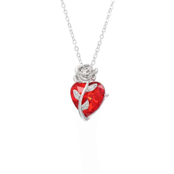 Punk Rose Love Necklace Fashion Personality Heart - shaped Clavicle Chain Pendant Necklace For Valentine's Day by LUXE AHMAR – Available at LUXE AHMAR