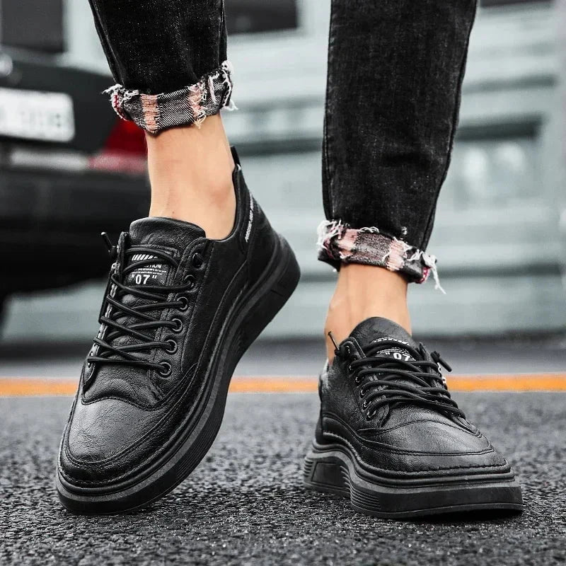 Qaawal Unisex White Sneakers – Summer Lace - Up Casual Shoes with Thick Sole, Anti - Slip Outdoor Walking & Sports Flats by Luxe Ahmar – Available at LUXE AHMAR