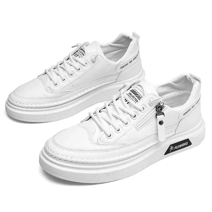 Qaawal Unisex White Sneakers – Summer Lace - Up Casual Shoes with Thick Sole, Anti - Slip Outdoor Walking & Sports Flats by Luxe Ahmar – Available at LUXE AHMAR