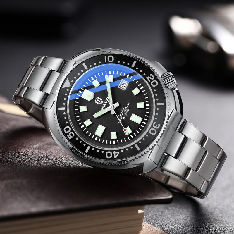 Quartz Watch Men's Stainless Steel Strap Waterproof Luminous by LUXE AHMAR – Available at LUXE AHMAR