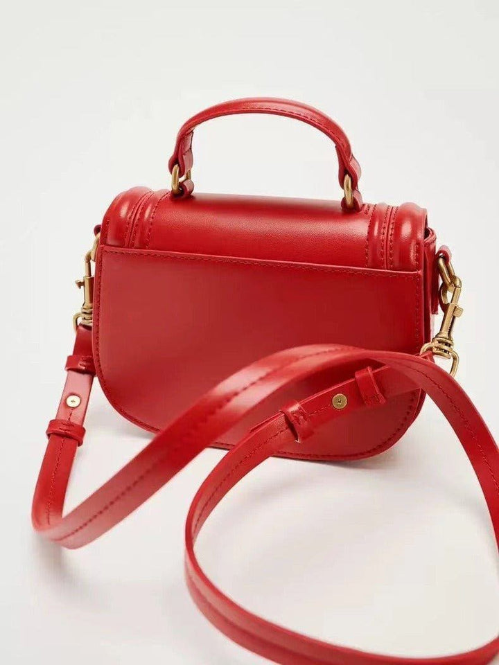 Red Mini Flip Crossbody Bag – Stylish & Compact Shoulder Bag by LUXE AHMAR – Available at LUXE AHMAR