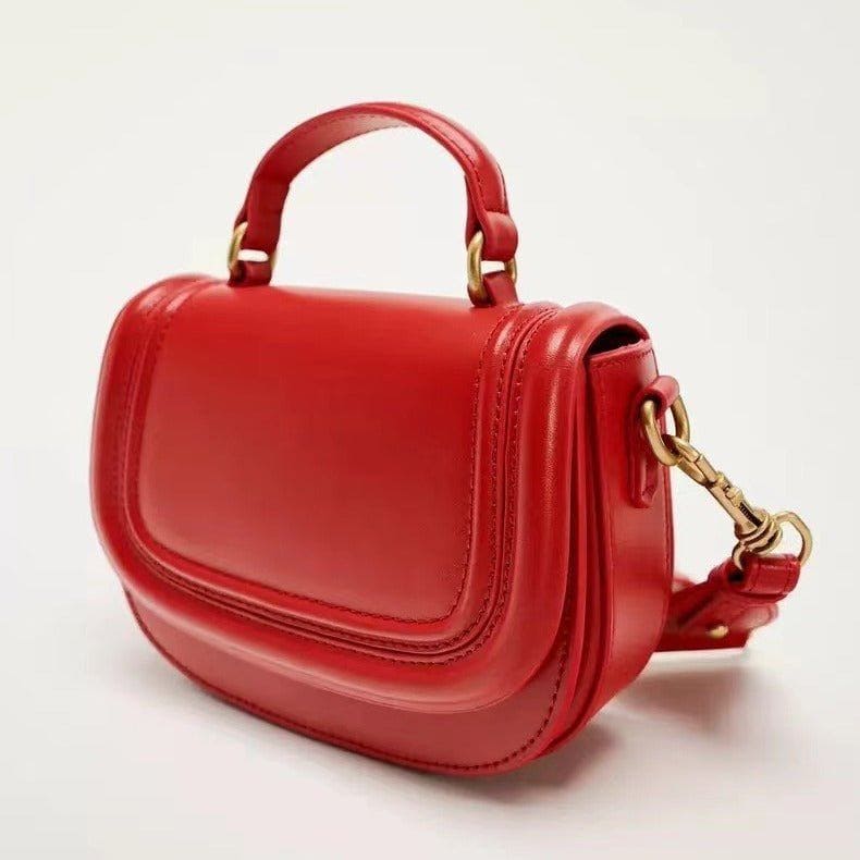 Red Mini Flip Crossbody Bag – Stylish & Compact Shoulder Bag by LUXE AHMAR – Available at LUXE AHMAR