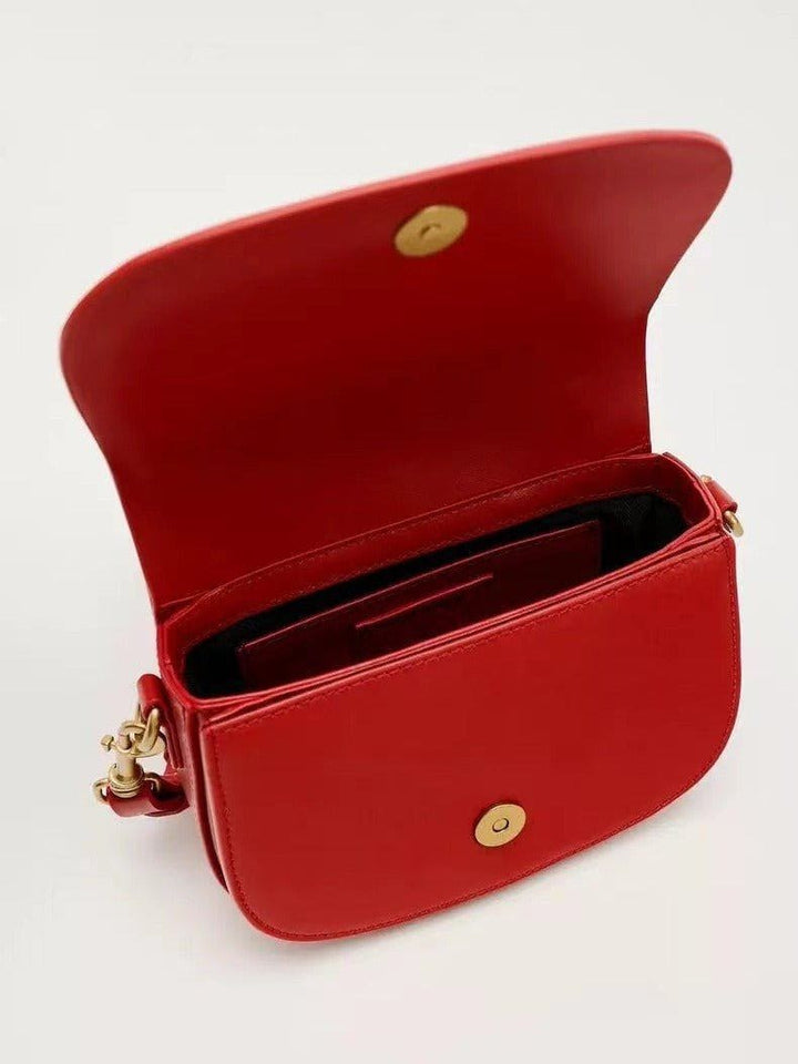 Red Mini Flip Crossbody Bag – Stylish & Compact Shoulder Bag by LUXE AHMAR – Available at LUXE AHMAR