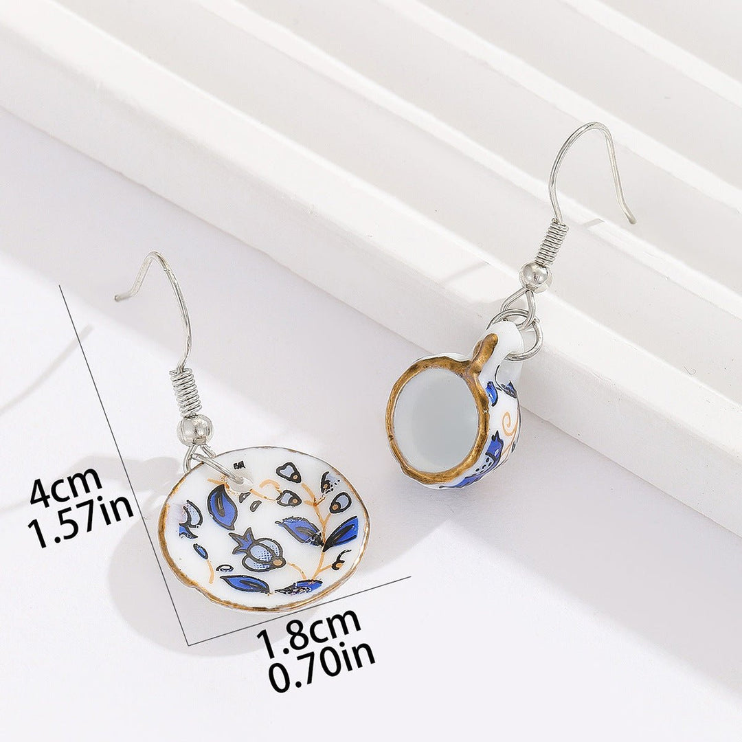 Retro Chinese Style Ceramic Blue And White Porcelain Tea Cup Ear Hook by LUXE AHMAR – Available at LUXE AHMAR