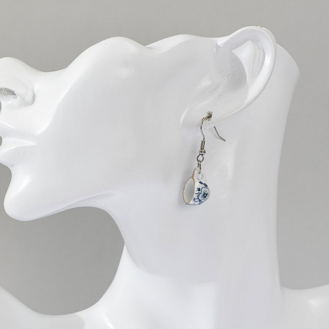 Retro Chinese Style Ceramic Blue And White Porcelain Tea Cup Ear Hook by LUXE AHMAR – Available at LUXE AHMAR