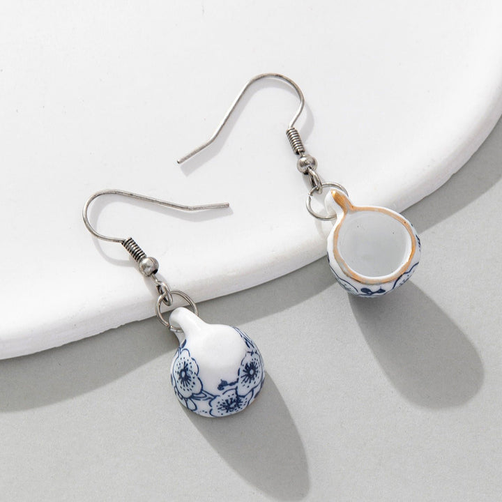 Retro Chinese Style Ceramic Blue And White Porcelain Tea Cup Ear Hook by LUXE AHMAR – Available at LUXE AHMAR