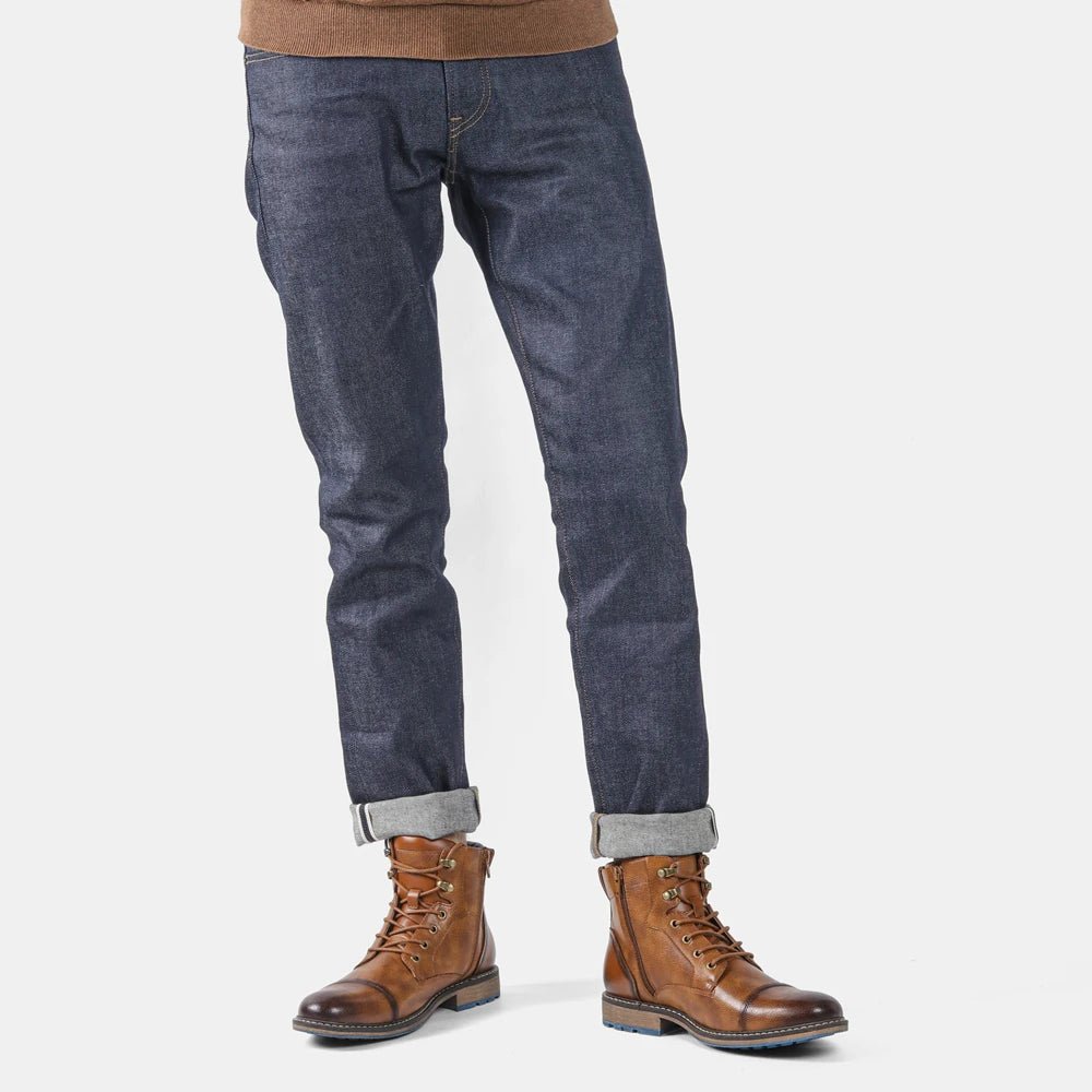 Retro Men’s Leather Boots – Fashionable 2023 Spring Comfort Boots, Sizes 7 - 13 by Luxe Ahmar – Available at LUXE AHMAR