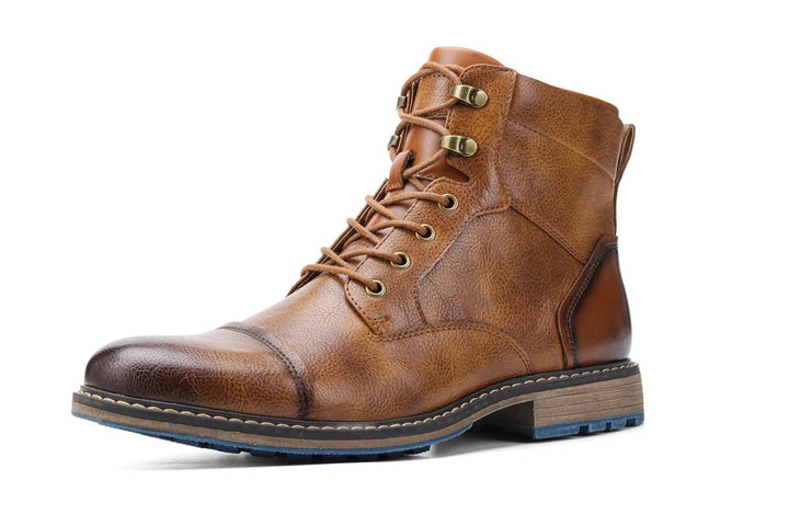 Retro Men’s Leather Boots – Fashionable 2023 Spring Comfort Boots, Sizes 7 - 13 by Luxe Ahmar – Available at LUXE AHMAR