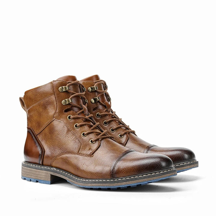 Retro Men’s Leather Boots – Fashionable 2023 Spring Comfort Boots, Sizes 7 - 13 by Luxe Ahmar – Available at LUXE AHMAR
