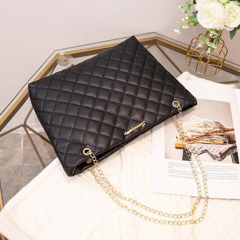 Rhombus Chain Large Capacity Women's PU Leather Messenger Bag by LUXE AHMAR – Available at LUXE AHMAR