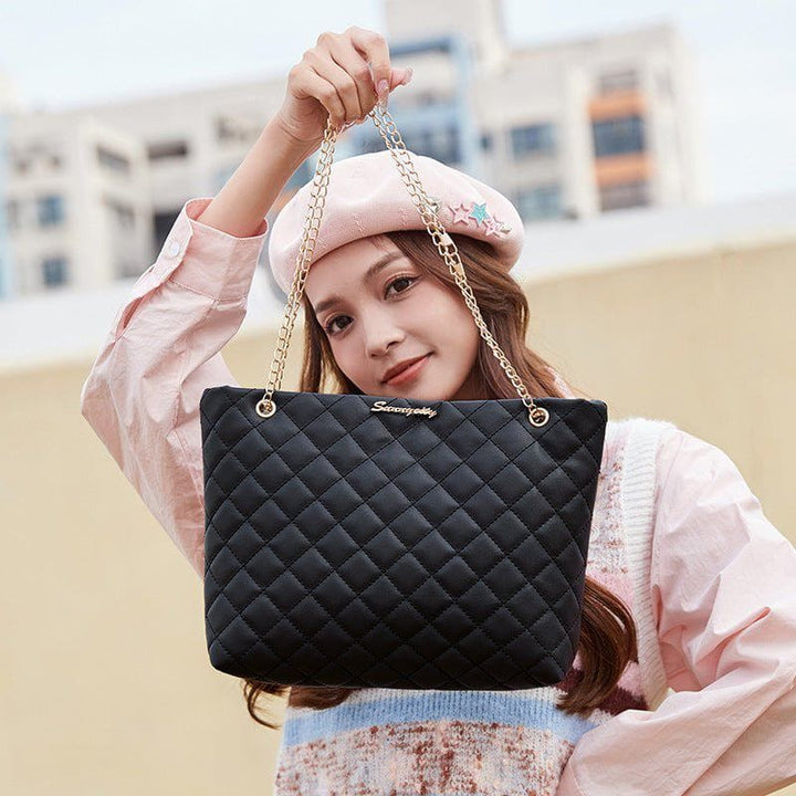 Rhombus Chain Large Capacity Women's PU Leather Messenger Bag by LUXE AHMAR – Available at LUXE AHMAR