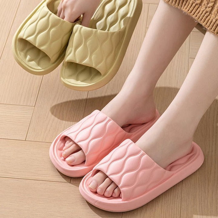 Ripple Style House Slippers EVA Soft Bathroom Slippers Women Men Shoes Home by LUXE AHMAR – Available at LUXE AHMAR