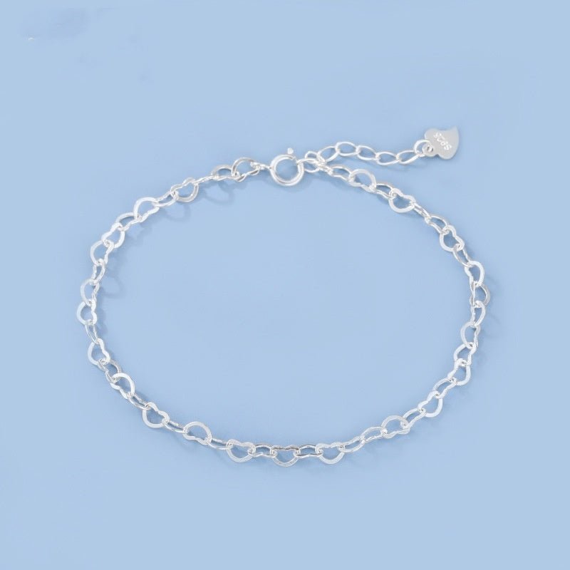 S925 Silver Heart Bracelet Simple Temperament Heart - shaped by LUXE AHMAR – Available at LUXE AHMAR