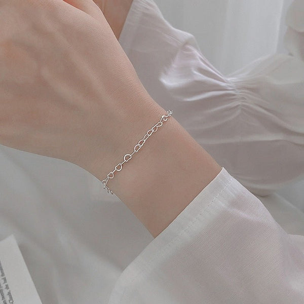 S925 Silver Heart Bracelet Simple Temperament Heart - shaped by LUXE AHMAR – Available at LUXE AHMAR