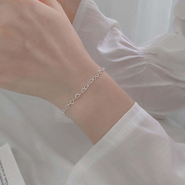 S925 Silver Heart Bracelet Simple Temperament Heart - shaped by LUXE AHMAR – Available at LUXE AHMAR