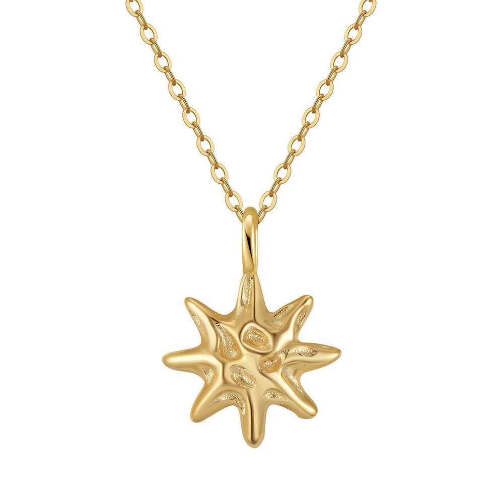 S925 Sterling Silver Hammered Star Pendant Necklace 14K Gold Plated Chain by LUXE AHMAR – Available at LUXE AHMAR