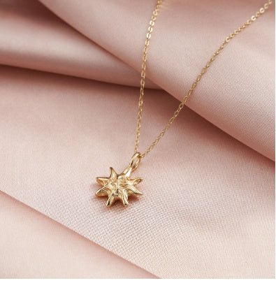 S925 Sterling Silver Hammered Star Pendant Necklace 14K Gold Plated Chain by LUXE AHMAR – Available at LUXE AHMAR
