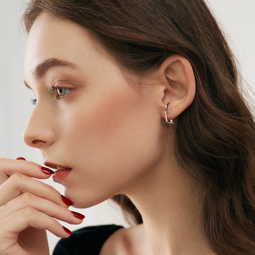 S925 Sterling Silver Stud Earrings 14K Gold Elegant Earrings by LUXE AHMAR – Available at LUXE AHMAR