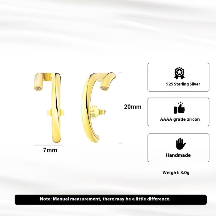 S925 Sterling Silver Stud Earrings 14K Gold Elegant Earrings by LUXE AHMAR – Available at LUXE AHMAR