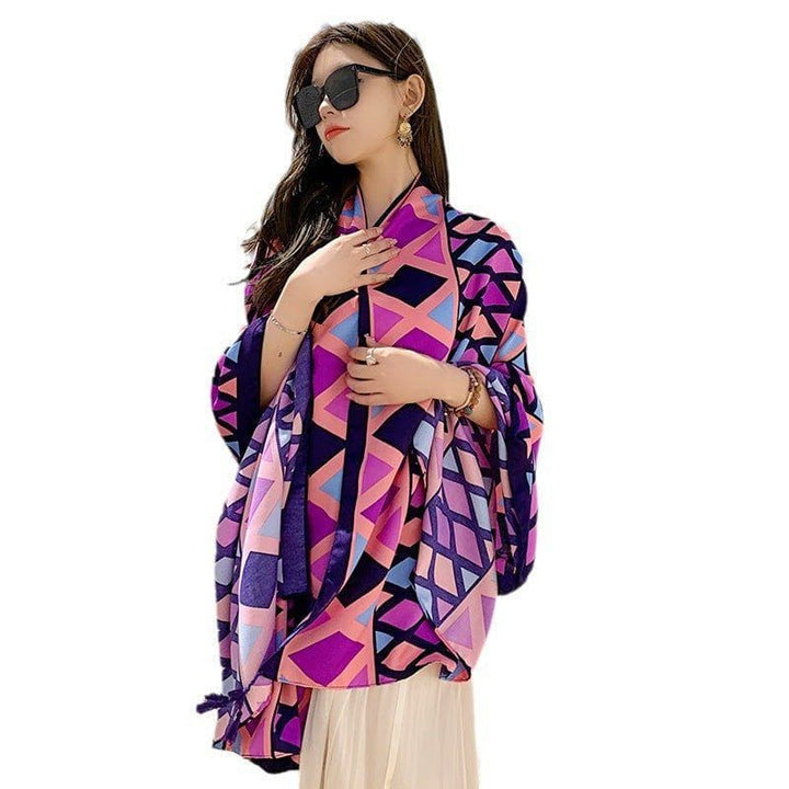 Sanya Seaside Holiday Shawl – Lightweight Women's Scarf for Summer Travel & Sun Protection by LUXE AHMAR – Available at LUXE AHMAR