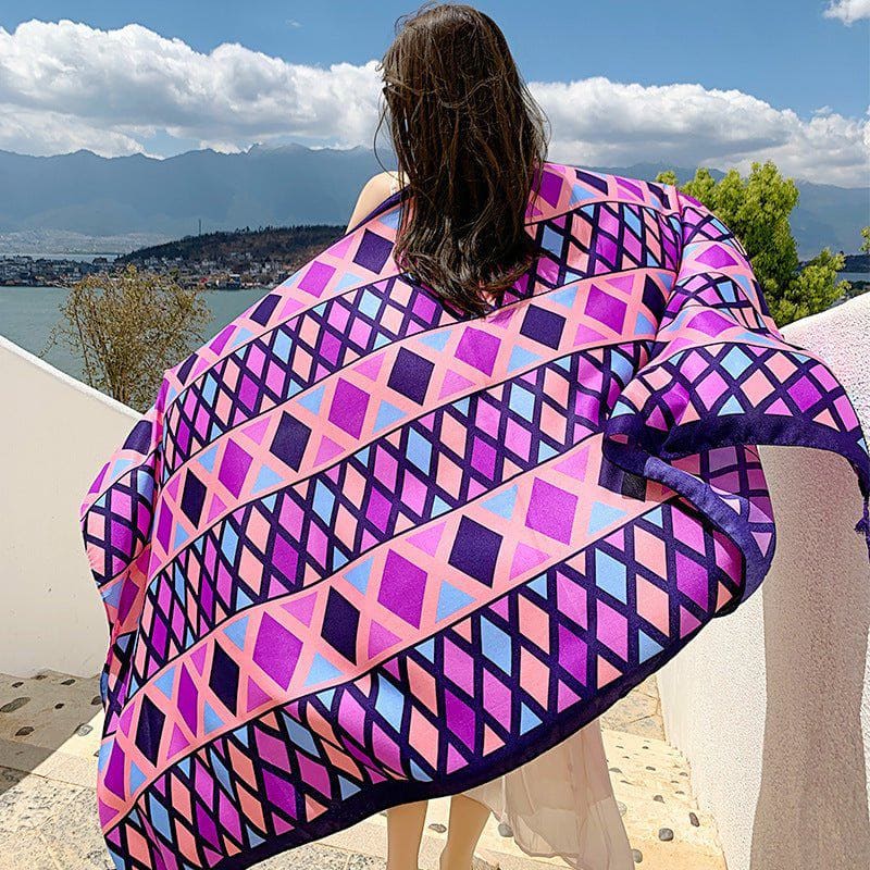 Sanya Seaside Holiday Shawl – Lightweight Women's Scarf for Summer Travel & Sun Protection by LUXE AHMAR – Available at LUXE AHMAR