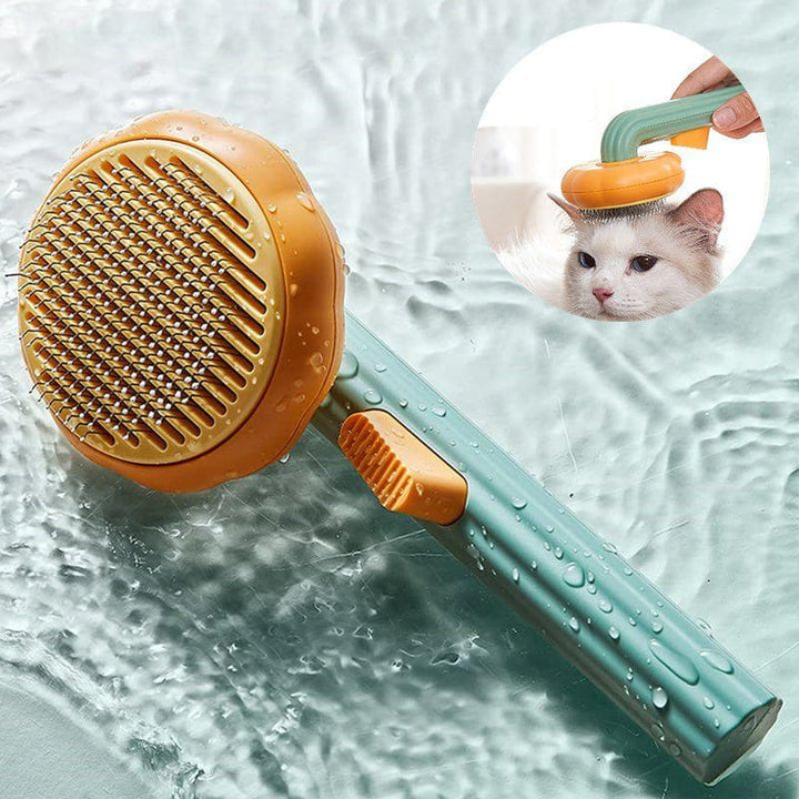 Self - Cleaning Cat & Dog Brush – Handheld Steel Wire Grooming Comb with Hair Removal & Massage Function by LUXE AHMAR – Available at LUXE AHMAR
