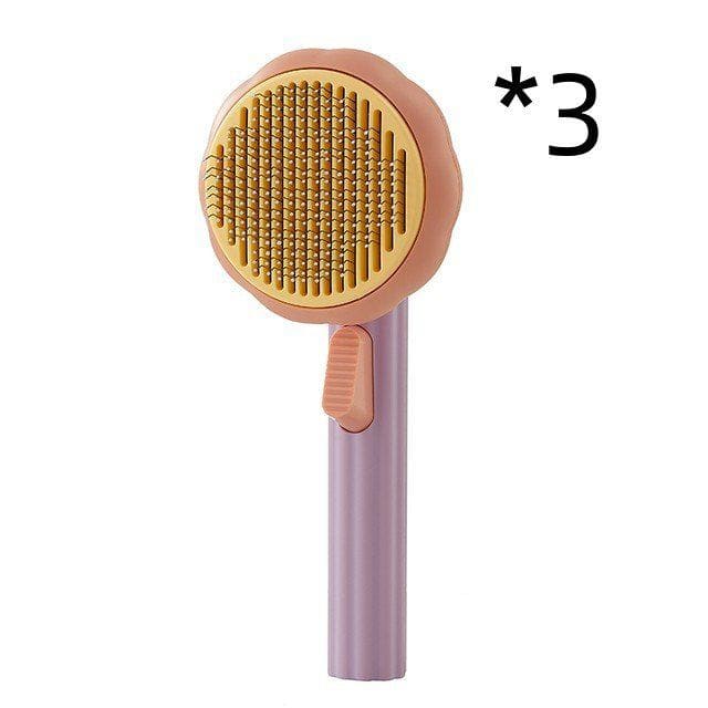 Self - Cleaning Cat & Dog Brush – Handheld Steel Wire Grooming Comb with Hair Removal & Massage Function by LUXE AHMAR – Available at LUXE AHMAR