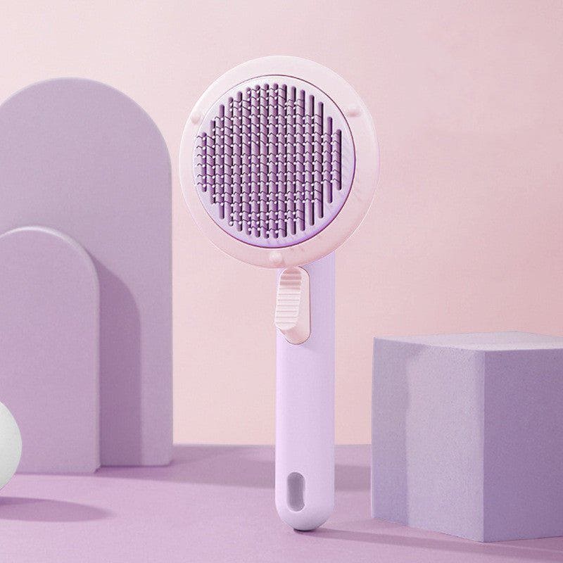 Self - Cleaning Cat & Dog Brush – Handheld Steel Wire Grooming Comb with Hair Removal & Massage Function by LUXE AHMAR – Available at LUXE AHMAR