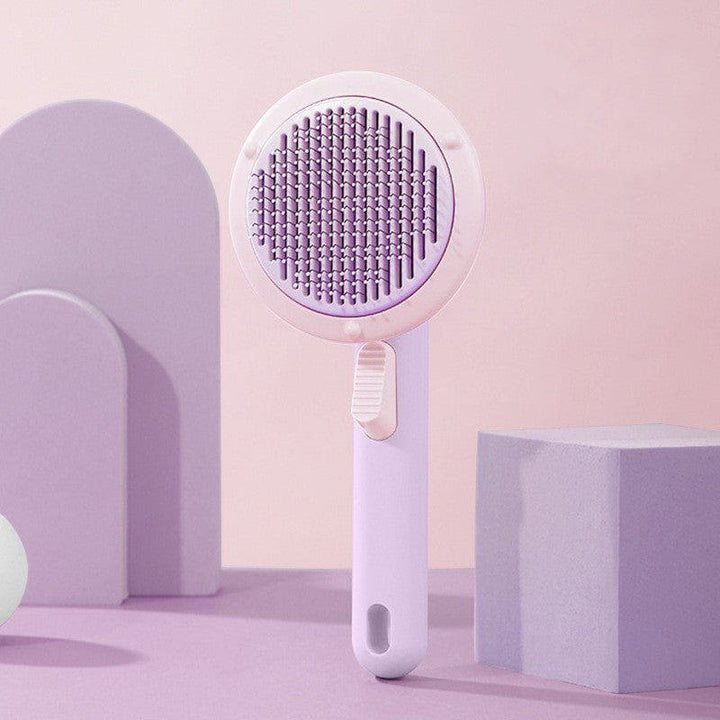 Self - Cleaning Cat & Dog Brush – Handheld Steel Wire Grooming Comb with Hair Removal & Massage Function by LUXE AHMAR – Available at LUXE AHMAR